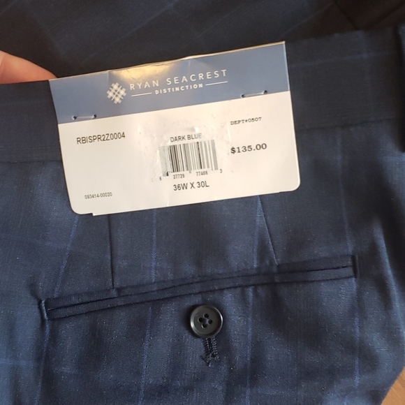 Ryan Seacrest Distinction Dark Blue Dress Pant Size 36x30 - Picture 5 of 7